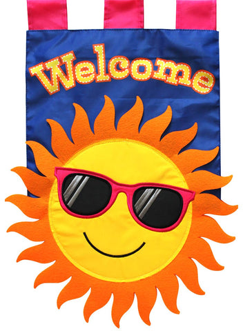 Summer Sun Applique Garden Flag