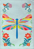 Colorful Dragonfly Burlap Garden Flag