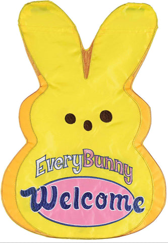 Flag Every Bunny Welcome Yellow 13x18