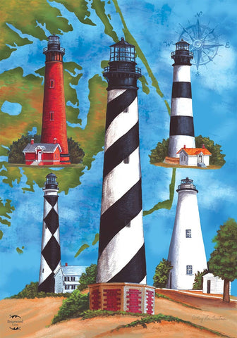 Lighthouses Garden Flag
