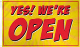 Yes! We're Open (Red) Flag 3x5ft Poly