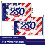 USA 250th Anniversary Red Stripes Flag