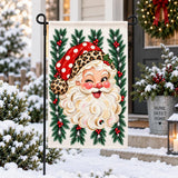 Retro Santa Garden Flag