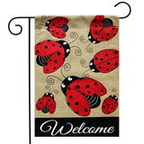 Ladybug Gathering Burlap GF