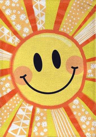 Sunny Smiles Burlap Garden Flag