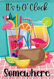 It's 5 O' Clock Somewhere Applique House Flag