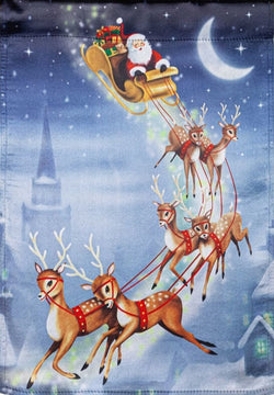 Santa Sleigh House Flag