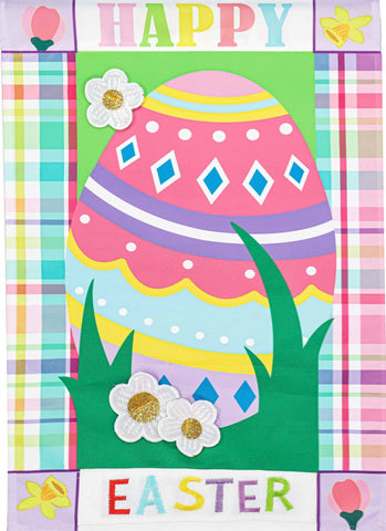 Easter Egg Patterned Border Garden Flag