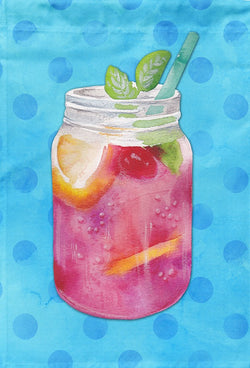 Mason Jar Cocktail Blue Polkadot