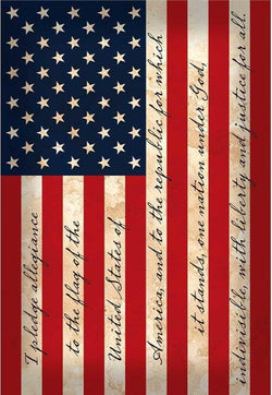 US Flag with Pledge of Allegiance