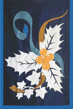 Holly and Ivy (white, blue and gold)