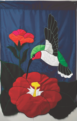 Hummingbird with Hibiscus